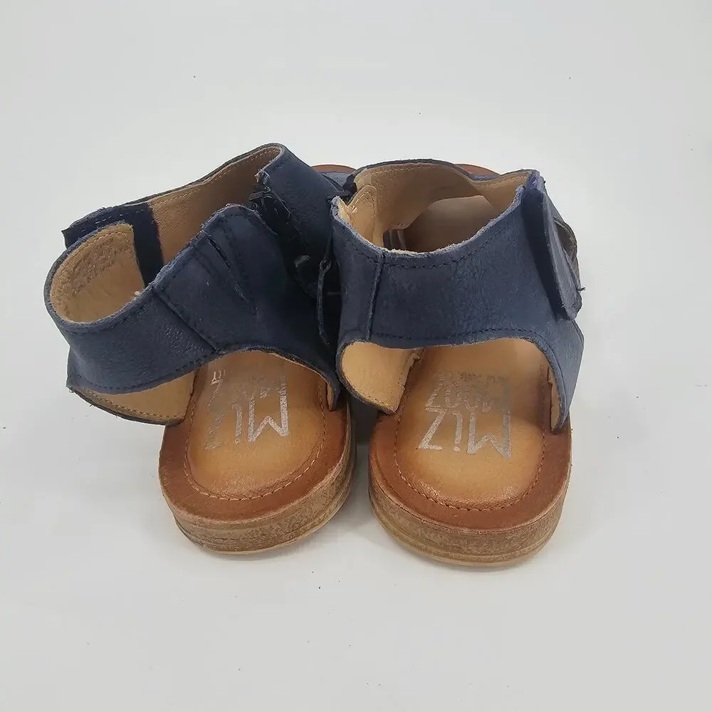 Miz Mooz Leather Side-Zip Sandals Finnley River Slingback Slide Navy EU 38 7.5-8 - Picture 4 of 10